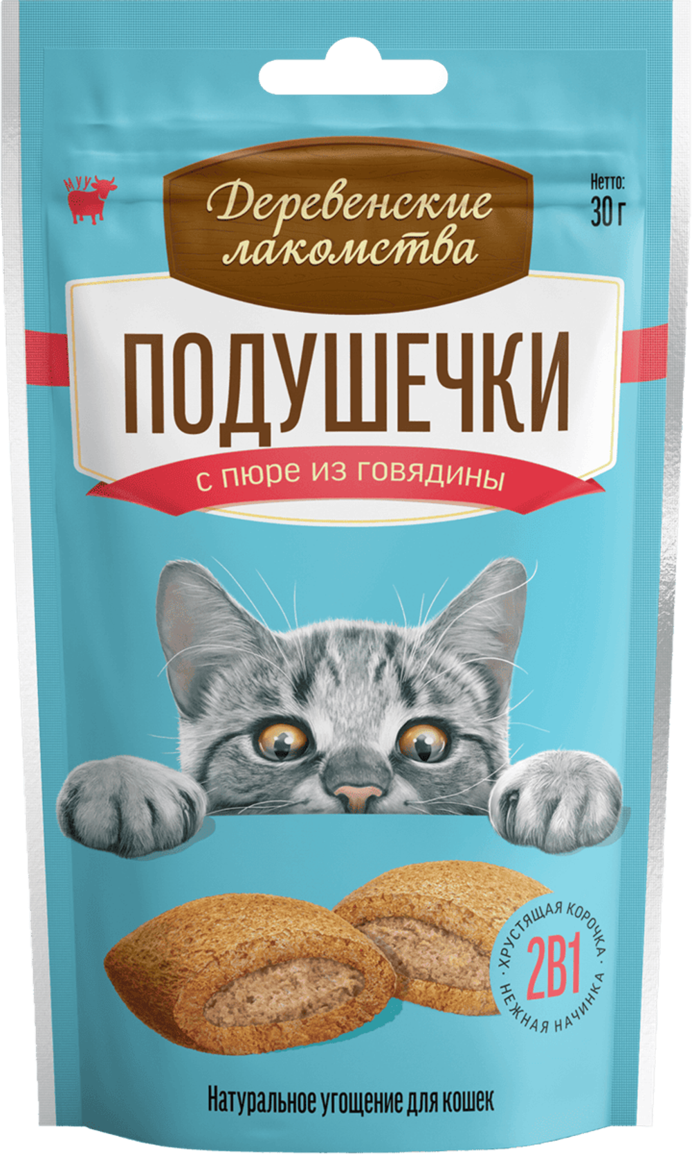 ДЕРЕВЕНСКИЕ ЛАКОМСТВА Подушечки с пюре из лосося, 30 г