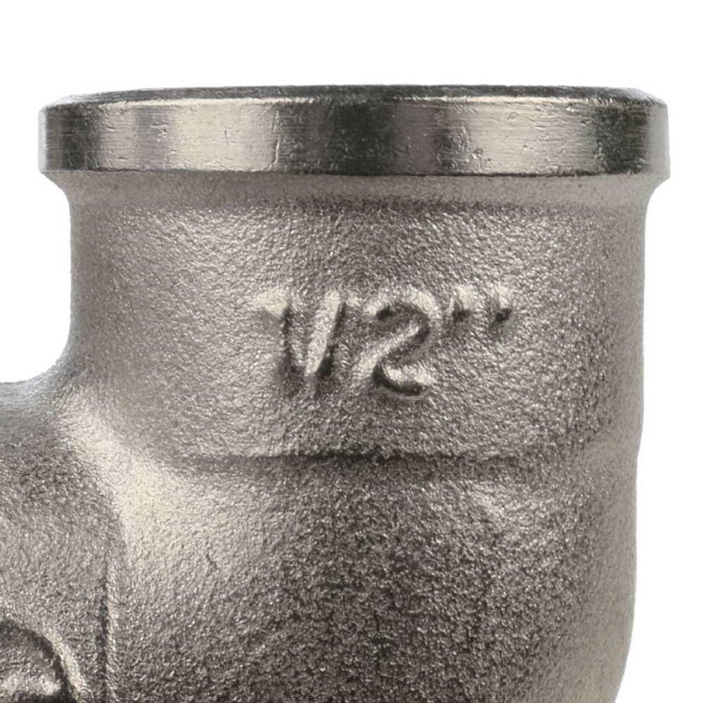 Отвод 90° с внутренней резьбой STOUT SFT 0014 - 1/2" (для стальных труб, латунь никелированная)