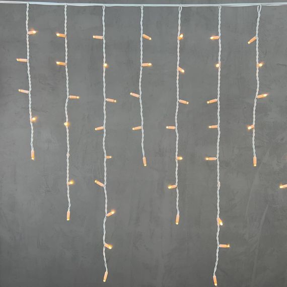 Светодиодная бахрома с колпачком 3,2*0,9 м., 168 экстра теплых белых LED ламп, каучуковый белый провод, LTC (LL168-8-2EWW)