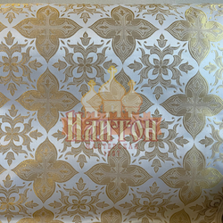 Парча "Вера" белая с золотом