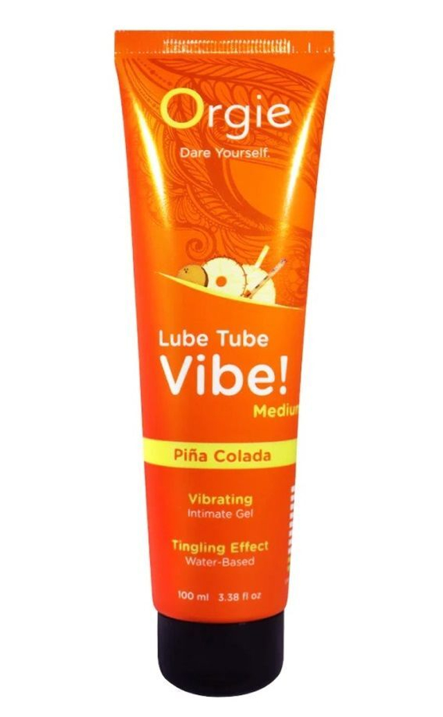 Гель-лубрикант с эффектом вибрации Lube Tube Vibe Medium Pina Colada - 100 мл.
