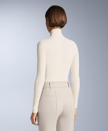 Oysho Термофутболка с застёжкой-молнией на половину длины, экрю