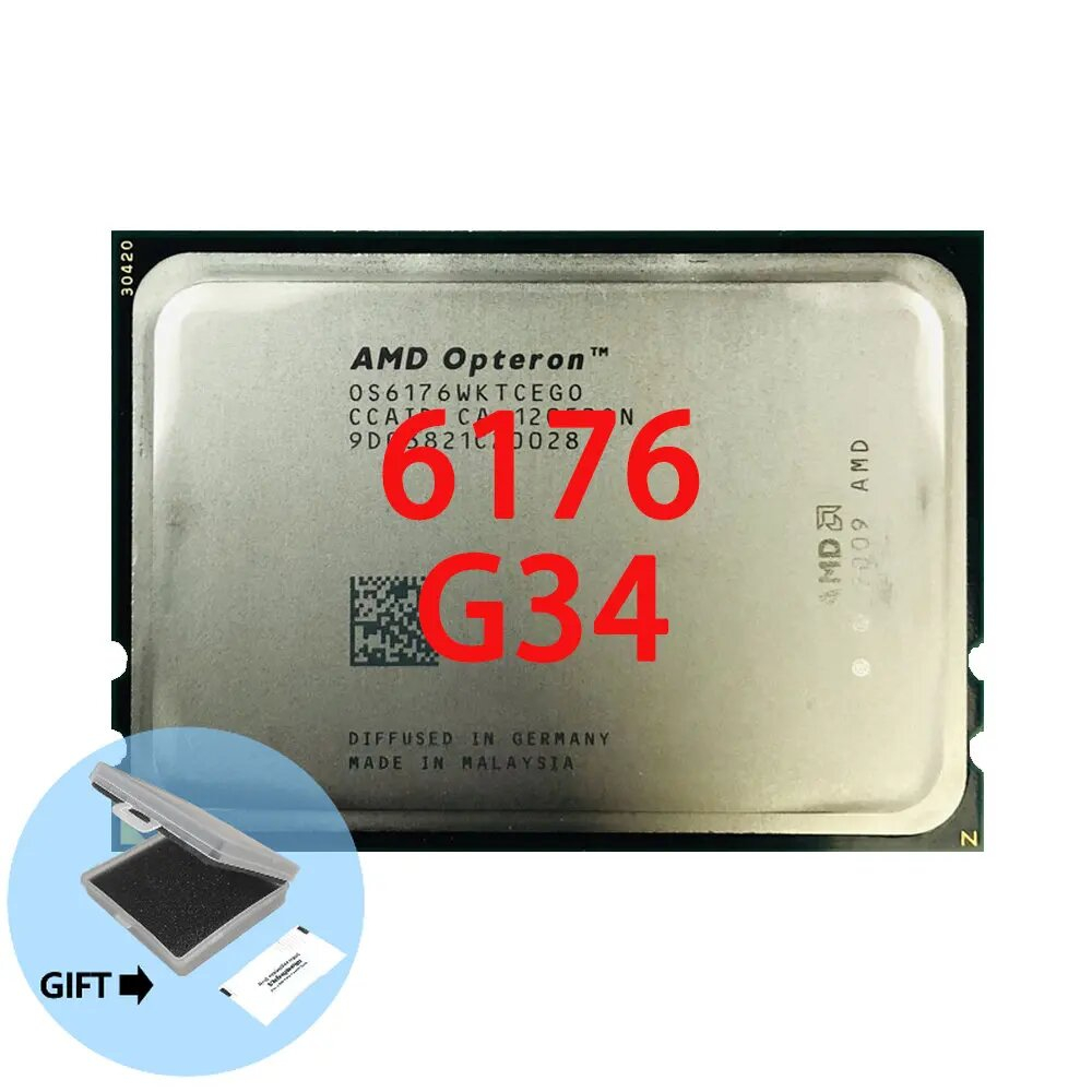 Процессор AMD Opteron 6176 Op 6176 2,3 ГГц, 12 ядер, 12 потоков, 115 Вт, процессор OS6176WKTCEGO, разъем G34