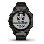 Спортивные наручные часы Garmin Fenix 6 Pro Solar титановый DLC карбон с DLC титановым ремешком 010-02410-23