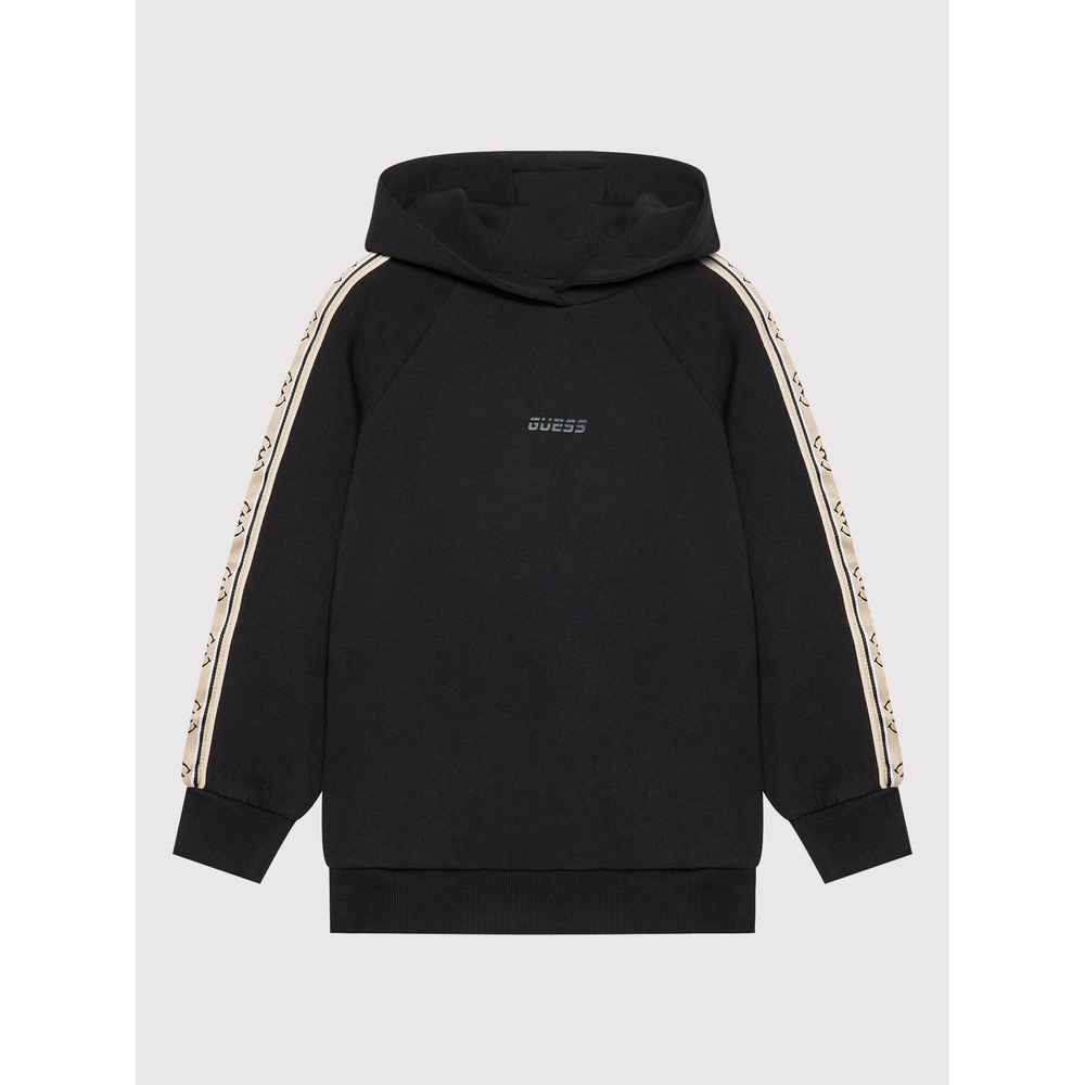 Свитшот с капюшоном GUESS Черный/Лампас: бежево-золотистая тесьма с логотипами Девочка