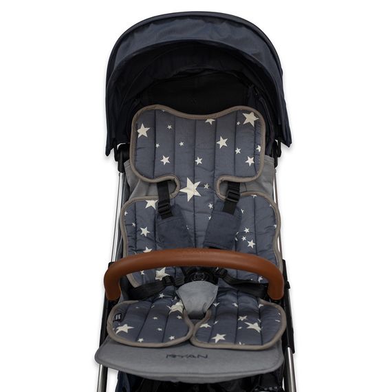 Матрасик стеганый Organic Factory Звезды, серый