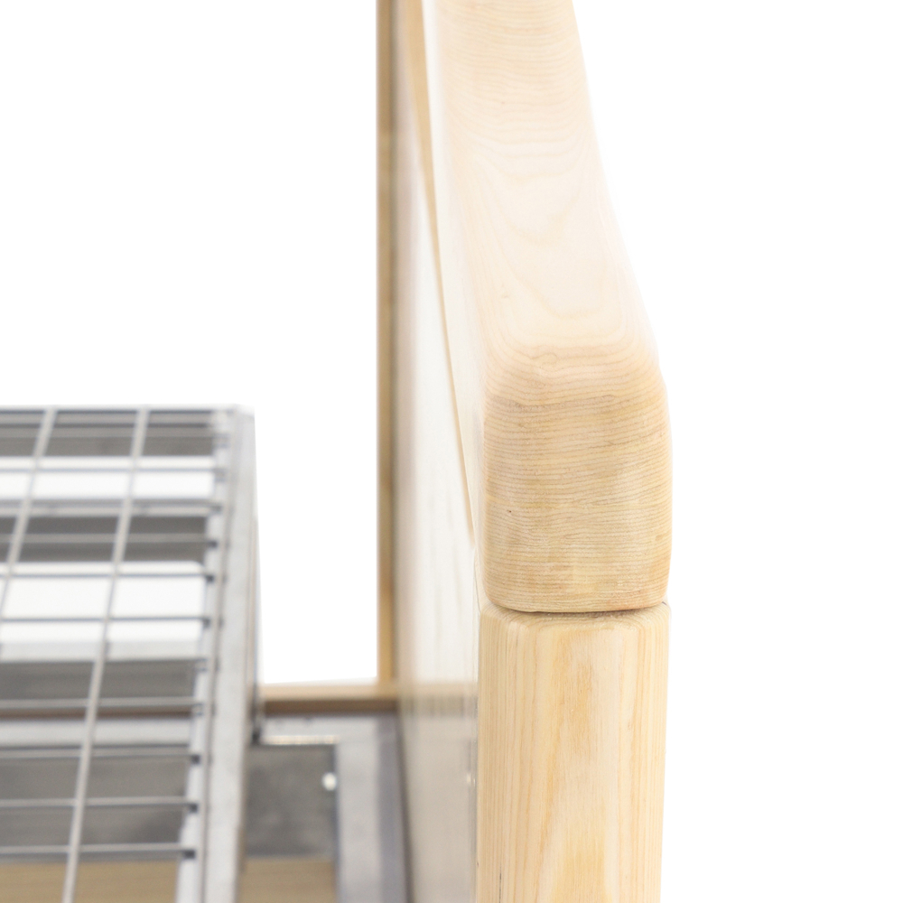 Кровать электрическая Med-Mos DB-2B с поворотным креслом в правую сторону (светлое дерево)