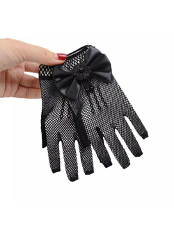 Детские праздничные перчатки к платью Уэнсдей