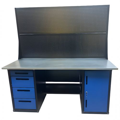 Great Wolf (GWT-V1800BL2) Верстак инструментальный двухтумбовый, 4 ящика, тумба с дверью, два экрана, 1800х700