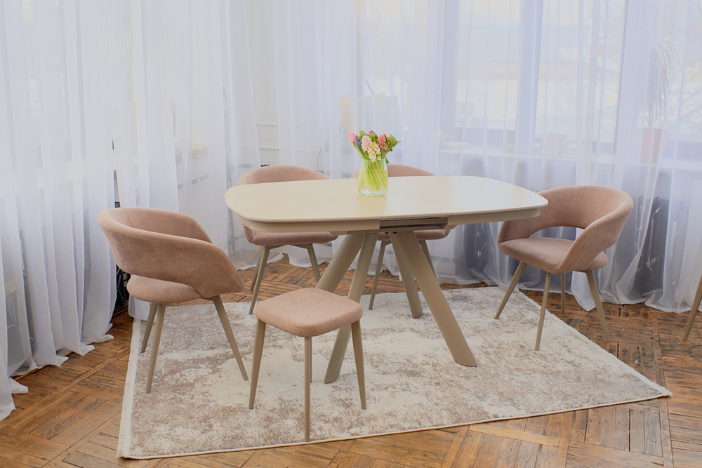 Сохо-С (Кубика) Стол обеденный 1000/1200мм (+320мм) 110Е (керамика)