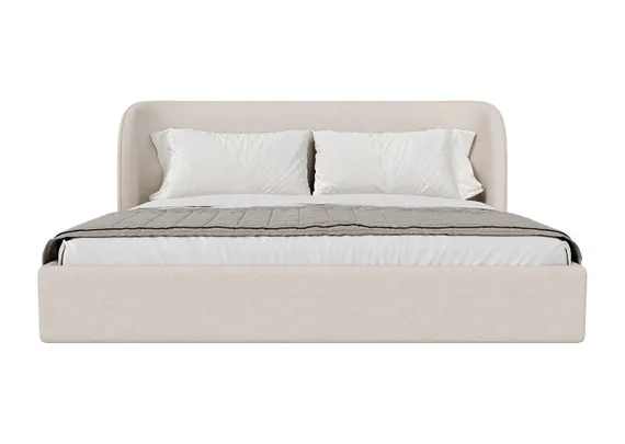 Кровать двуспальная Classic 200 см (молочный, рогожка)