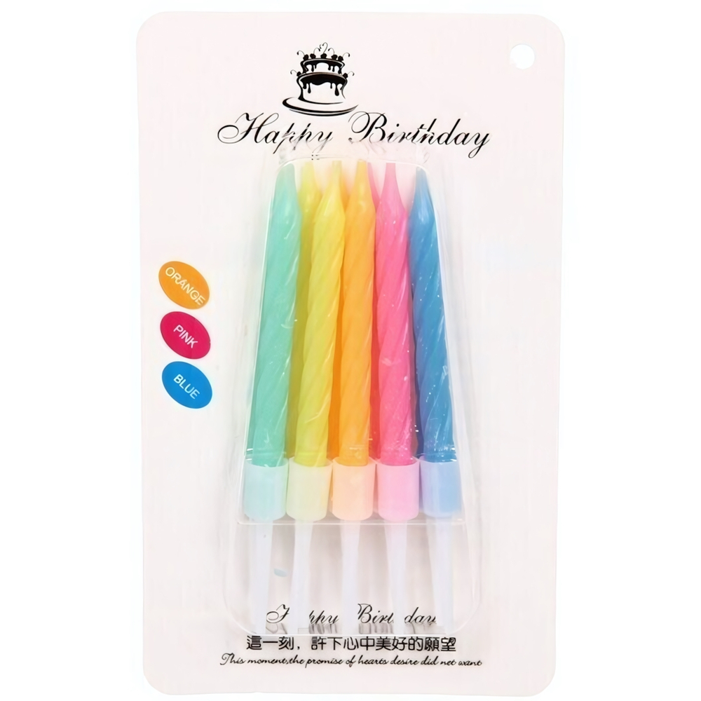 Свечи для торта»Витая нежность» 10 шт. 6 см, микс