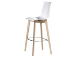 Стул барный пластиковый Scab Design Natural Zebra Antishock, натуральный бук, белый