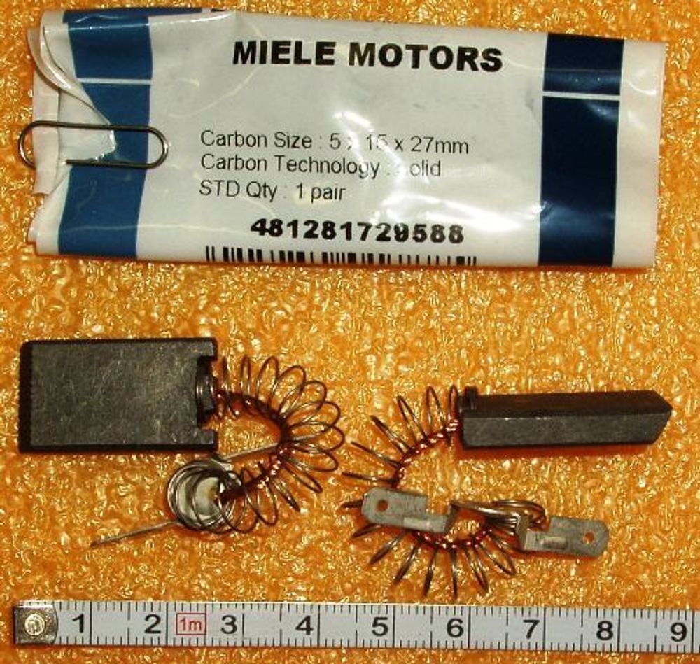 Щетки для электродвигателя стиральной машины Miele (Мили) 5x15x27, k4.8mm- Miele1-RI222522, 481281719405, 481281729588