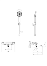 Смеситель для ванны с душем и термостатом WONZON & WOGHAND, Брашированное золото (WW-B3029-A1-BG)