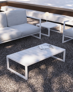 Comova Журнальный столик для улицы из белого алюминия 60 x 114 см