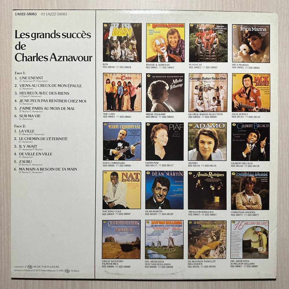 Charles Aznavour - Les Grands Succes De Charles Aznavour (Голландия 1981г.)