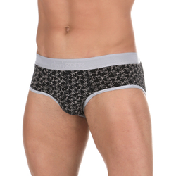 Мужские трусы брифы черные с принтом DARKZONE DZN6121