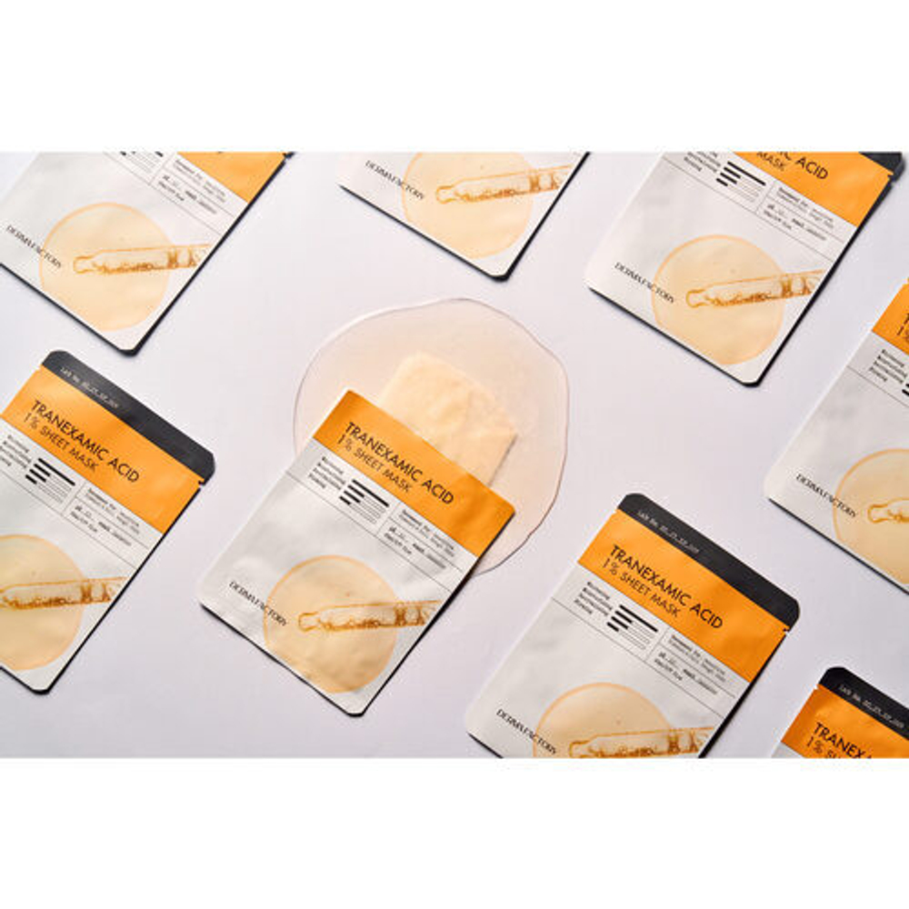 Derma Factory Выравнивающая тон кожи тканевая маска с транексамовой кислотой - Tranexamic acid 1% sheet mask, 23мл