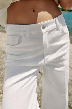 ZARA ДЖИНСЫ Z1975 STRAIGHT СО СРЕДНЕЙ ПОСАДКОЙ, БЕЛЫЙ