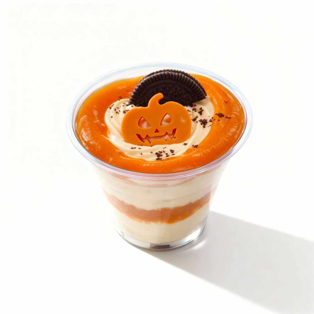 Трайфл в стакане тыква - апельсин тематический "Хэллоуин" набор 3 шт 525 гр