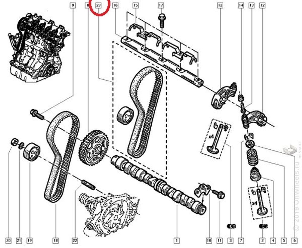 Ремень ГРМ + ролик Renault Clio/Kangoo 1.2 (Renault)