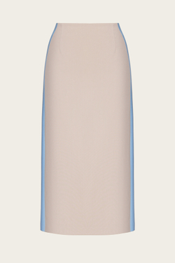 Бежевая юбка-карандаш с лампасами "Симона 2"