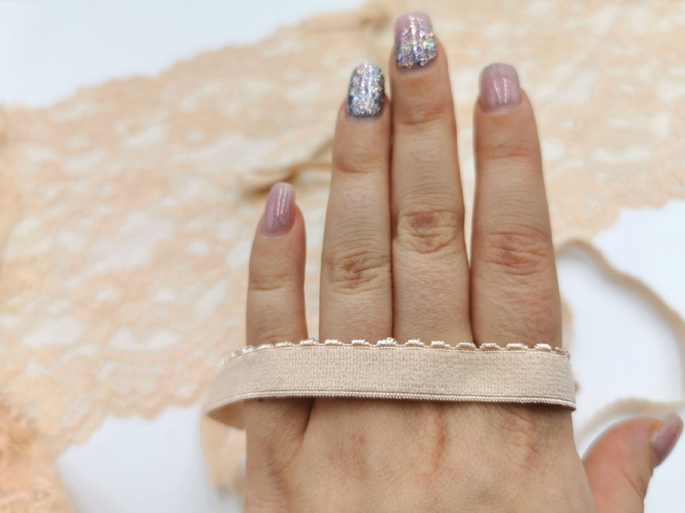 Отделочная резинка с фестонами, 12 мм, бежевый, (Арт: OTR641/12A-126), м