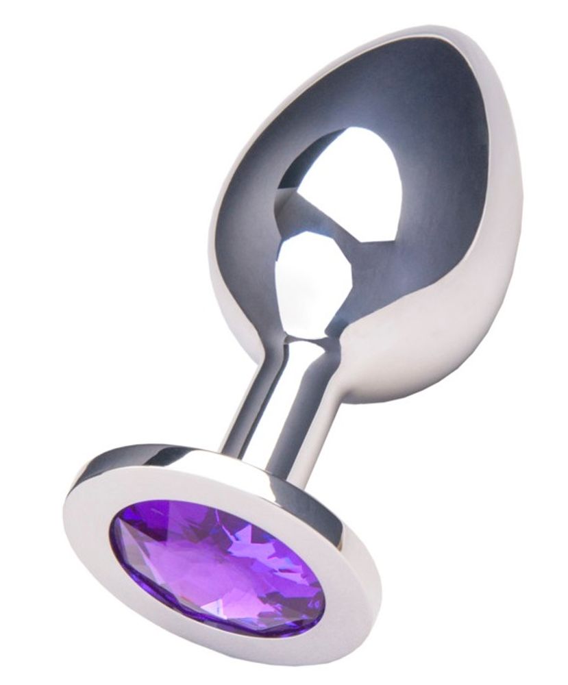 Анальная втулка с кристаллом Large фиолетовый 9 см Анальная втулка с кристаллом Large фиолетовый 9 см