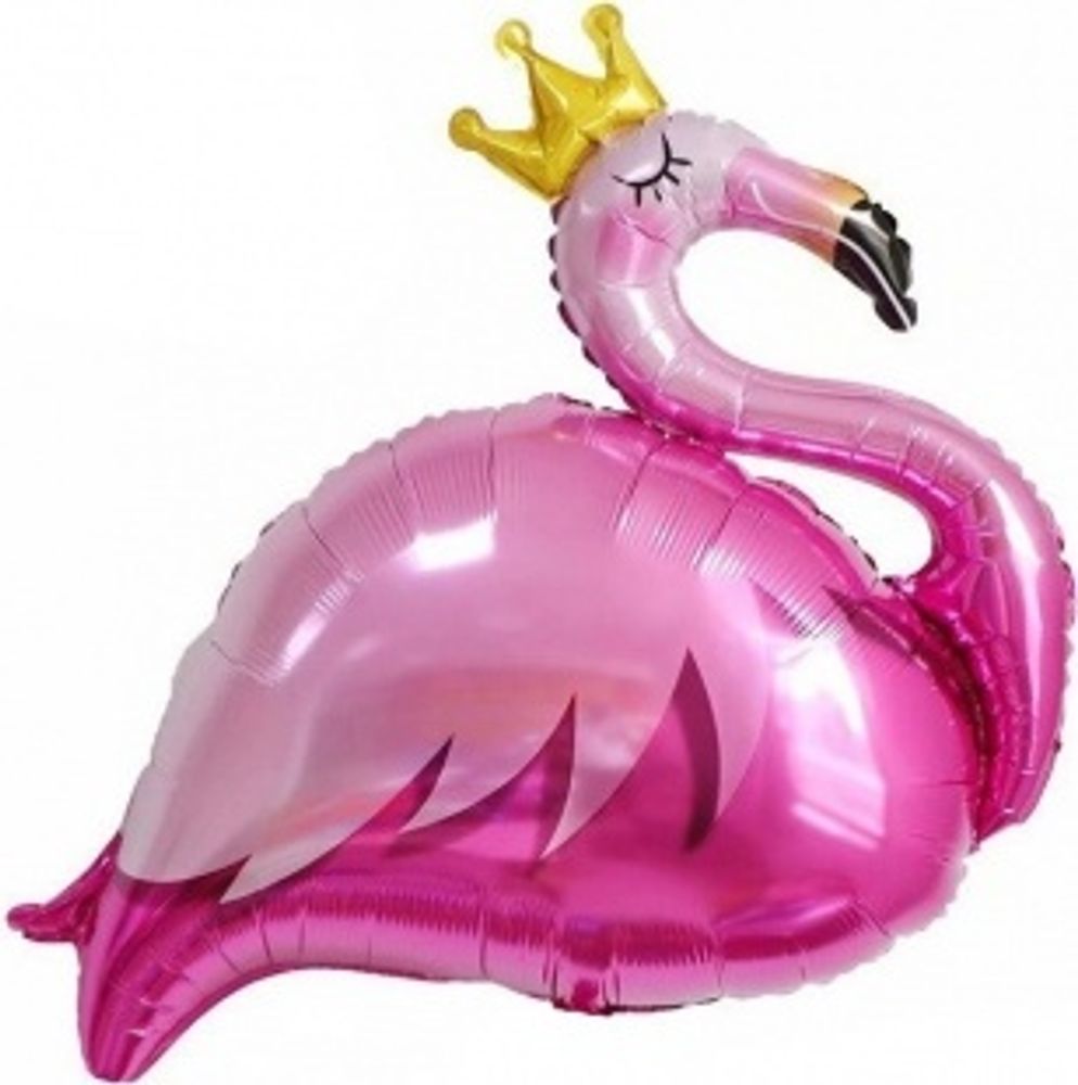 К Фигура Фламинго в короне Розовый (35&#39;&#39;/89 см)