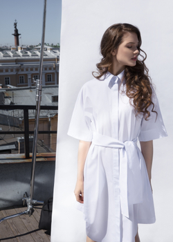 Платье-рубашка с коротким рукавом