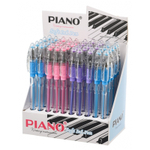 Ручка шариковая, масляная, Piano, синие чернила, серия "Color", прозрачный корпус, 50 шт