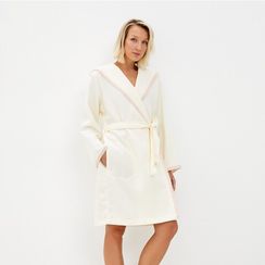 Селеста (крем) S Халат вафельный с капюшоном
