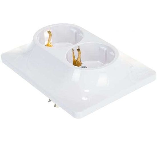 Розетка GLOSSA БЕЛАЯ 2-местная c/з