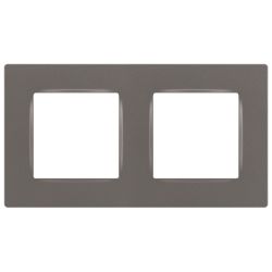 Рамка для розеток и выключателей ЭРА Серия 12 12-5202-16 на 2 поста, Классик, титан | ЭРА 12 Титан