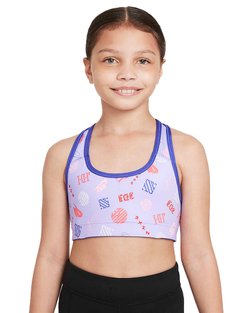 Топ для девочки теннисный Nike Dri-Fit Swoosh Rev Bra G - lapis/black/white
