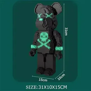 Конструктор Bear Blocks "Мишка черный" светящийся , 3168 дет.