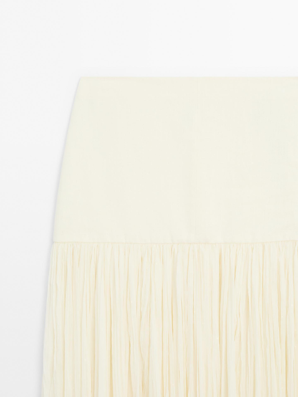 Massimo Dutti Длинная юбка-кушак из смеси шелка, натуральный