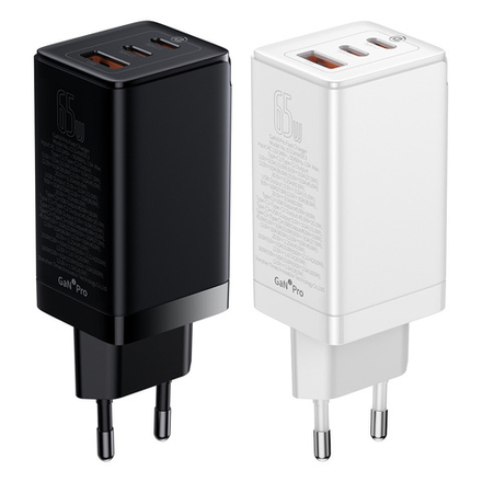 Зарядное устройство + Кабель Baseus GaN3 Pro Fast Charger 2C+U 65W Set