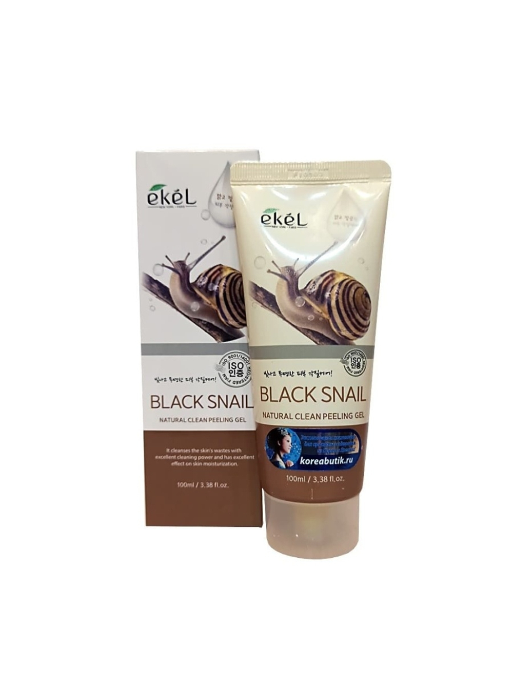 [Ekel] Natural clean peeling gel black snail - Пилинг-скатка с муцином черной улитки, 100 мл