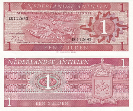 Нидерландские Антильские острова 1 гульденов 1970 Виллемстад UNC