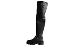 Jimmy Choo Biker II OTK Leather Knee high Boots Women"s Black