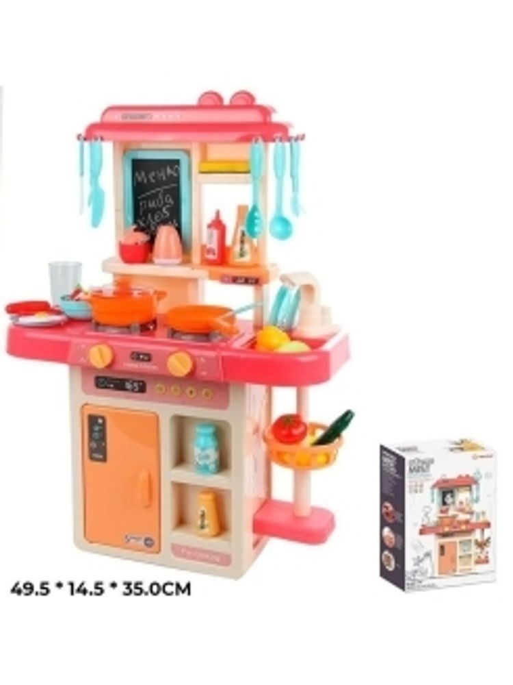 Игровой набор 889-168 Кухня с водичкой, паром, подсветкой и аксесс. 45.5*22*63 см, в кор.