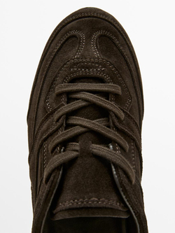 Massimo Dutti Кроссовки из натуральной кожи с декоративными элементами, серый