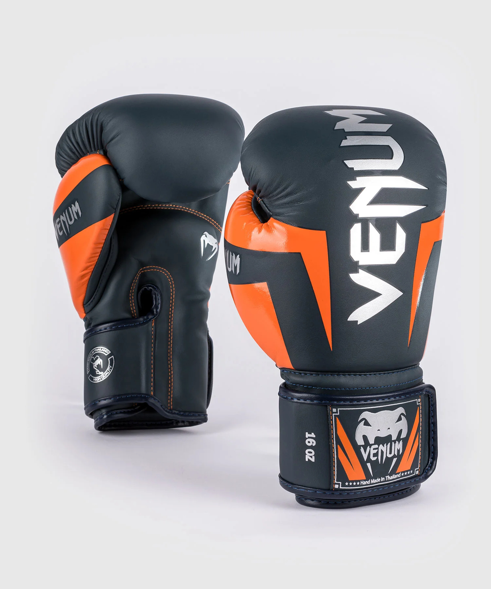 Перчатки боксерские Venum Elite Navy/Silver/Orange
