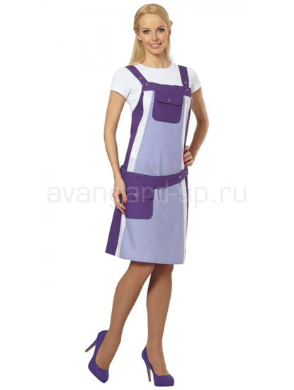 Фартук женский "Лаванда" (фиолет/с.сирень/белый)