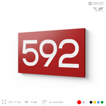 Номер на дверь 592, табличка на дверь для офиса, квартиры, кабинета, аудитории, склада, красная 120х70 мм, Айдентика Технолоджи