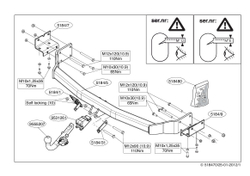 Фаркоп Brink (Thule) 518400 для Hyundai Santa Fe (2006 - 2012)(паспорт и сертификат в комплекте)(без электрики)