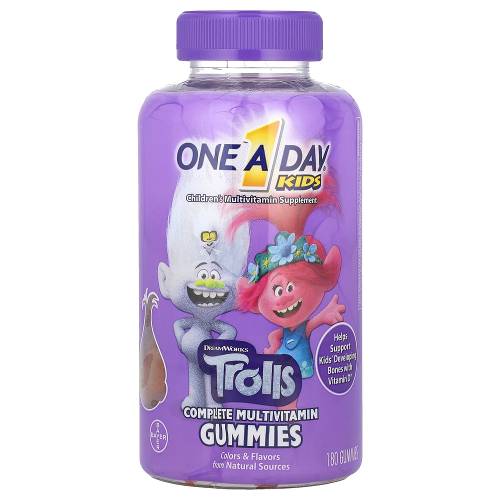 One-A-Day, Trolls, комплекс мультивитаминов для детей, 180 жевательных таблеток