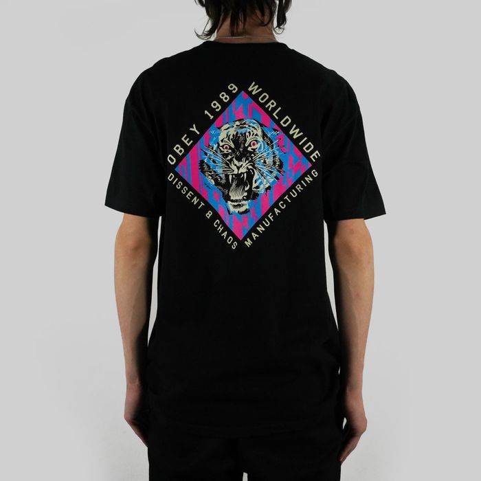 Футболка мужская Obey Dissent & Chaos Tiger артикул:165262584 - купить в магазине Дайс